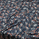Chain & Belt Print 100% Viscose Dress Fabric, Navy
