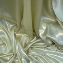 Shimmer Foil Satin Fabric Drape Flow Dress Decor Craft Material 60" Champagne Gold