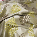 Galaxy Damask Curtain Brocade Fabric 140cm, Green