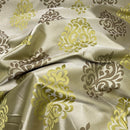Galaxy Damask Curtain Brocade Fabric 140cm, Green