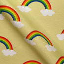 Rainbow In Clouds Heavy Cotton Craft Upholstery Fabric 140cm, Yellow