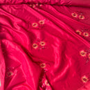 Red Taffeta Fabric Floral Sequins Embroidery Dress Material 60"