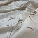 Cream Paisley Embroidered Taffeta Fabric Sequins Floral Bride Dress Material 60" - Bull Ring Fabrics