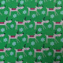 Reindeers Snowflake Print Xmas Polycotton Fabric 45"