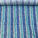 10 Metres 100% Cotton Sheeting Fabric Blue/Aqua Stripe Craft Curtain 60"