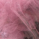 Metallic Silver Lurex Dress Net Fabric 54" Pink