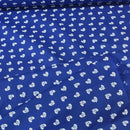 Metallic Silver Tiny Bows Polycotton Fabric 112cm, Royal Blue