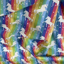 27m Roll Unicorn Rainbow Flag Striped 100% Cotton Poplin Fabric Rose & Hubble 45", Bright