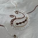 Cream Paisley Embroidered Taffeta Fabric Sequins Floral Bride Dress Material 60" - Bull Ring Fabrics