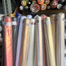 Shimmer Foil Satin Fabric Drape Flow Dress Decor Craft Material 60" Ivory Shot Gold