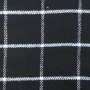 Schwarzer Tweed-Wollmischstoff mit Hahnentrittmuster, Blau