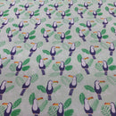 Toucan Birds Green Polycotton Fabric – Tropical Jungle Leaf Print Dress Craft Quilting – 45”