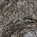 Beige Black Zebra Print Velvet Fabric Textured Animal Pattern Upholstery Dress