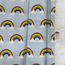 Wholesale Little Johnny 15 Metres Rainbow Clouds 100% Cotton Fabric Roll – Baby Blue Rainbow Print Dress Fabric | Children’s Craft & Quilting Material