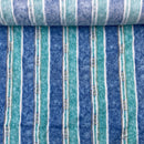 10 Metres 100% Cotton Sheeting Fabric Blue/Aqua Stripe Craft Curtain 60"