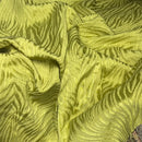 Safari Streak Upholstery Curtain Brocade Fabric 140cm, Lime Green