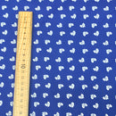 Metallic Silver Tiny Bows Polycotton Fabric 112cm, Royal Blue