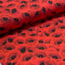Red Poppies 100% Cotton Craft Fabric Remembrance Day 140cm
