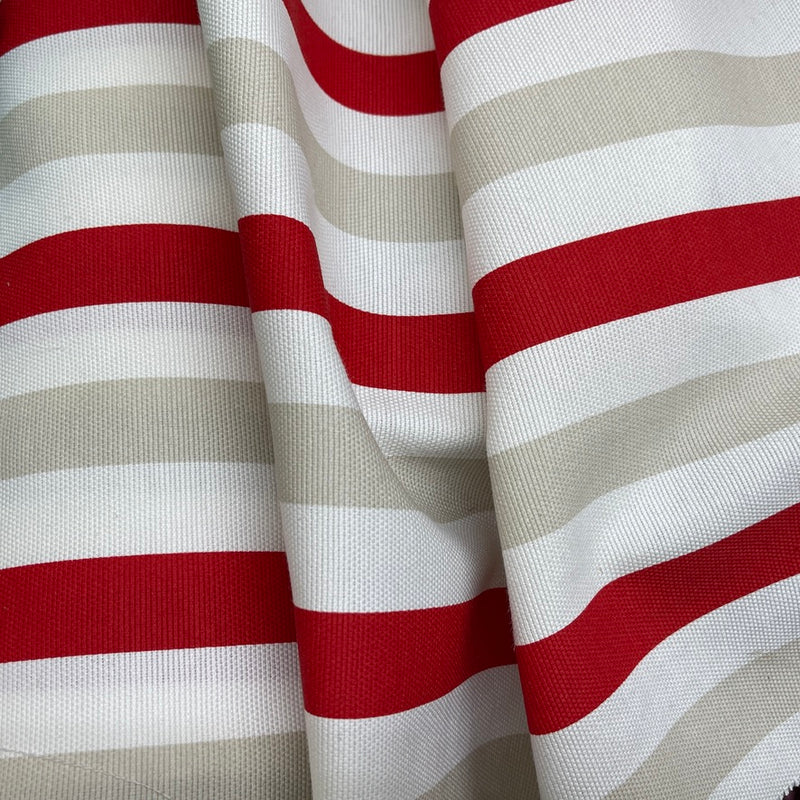 Striped Upholstery Curtain Brocade Fabric 140cm, Red