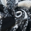 Schwarzer Tweed-Wollmischstoff mit Hahnentrittmuster, Blau