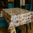 Oilcloth PVC Macrons Cakes Dessert Bar Printed Tablecloth 54"