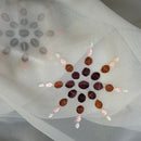 Cream Starbuzz Embroidery Floral Voile Fabric Net Curtain 150cm