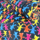 Teddy Bears Printed Polar Fleece Fabric 60”, Black