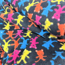 Teddy Bears Printed Polar Fleece Fabric 60”, Black
