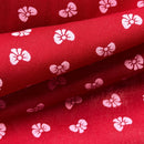 Metallic Silver Tiny Bows Polycotton Fabric 112cm, Red