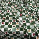 100% Cotton Christmas Patchwork Squares Fabric 45" Wide, Green