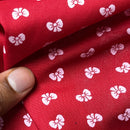 Metallic Silver Tiny Bows Polycotton Fabric 112cm, Red