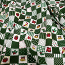 100% Cotton Christmas Patchwork Squares Fabric 45" Wide, Green