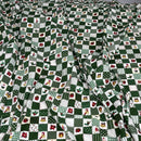 100% Cotton Christmas Patchwork Squares Fabric 45" Wide, Green