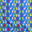 Teddy Bears Printed Polar Fleece Fabric 60”, Turquoise Blue