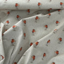 Digital Cotton Animal Printed Linen Fabric, Robins
