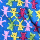 Teddy Bears Printed Polar Fleece Fabric 60”, Turquoise Blue