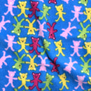 Teddy Bears Printed Polar Fleece Fabric 60”, Turquoise Blue