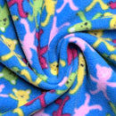 Teddy Bears Printed Polar Fleece Fabric 60”, Turquoise Blue