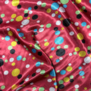 Colourful Polka Dot Spots Spotty Satin Dress Fabric 60", Red