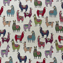 Llamas Animals Tapestry Upholstery Fabric 140cm, Cream