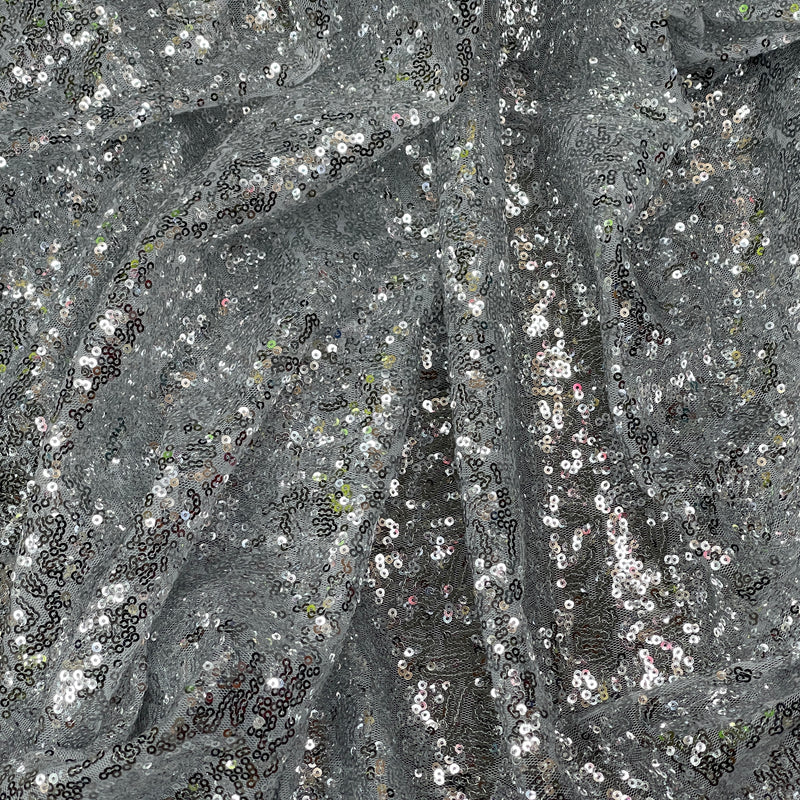 Bling Sequins Tulle Net Fabric, Grey