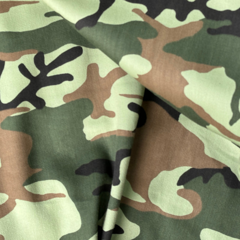Army Camo 100% Cotton Drill Camouflage Dress Craft Fabric 137cm, Green