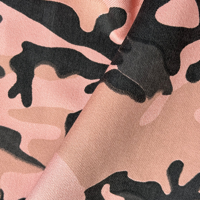 Army Camo 100% Cotton Drill Camouflage Dress Craft Fabric 137cm, Pink
