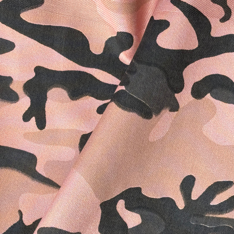 Army Camo 100% Cotton Drill Camouflage Dress Craft Fabric 137cm, Pink