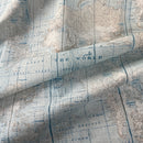 Atlantic Ocean Map Print Craft Curtain Upholstery Fabric