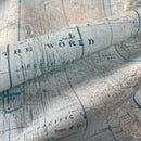 Atlantic Ocean Map Print Craft Curtain Upholstery Fabric