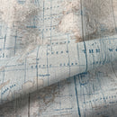 Atlantic Ocean Map Print Craft Curtain Upholstery Fabric