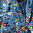 Tissu en coton Comic Kids Pow Smash, turquoise