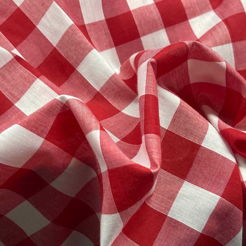 Gingham 1" Poly-Baumwoll-Steppstoff für Kleider