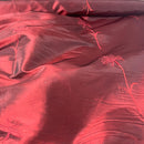 Floral Flower Taffeta Embroidery Fabric, Wine Shot Black